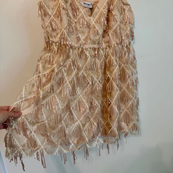 NWT! Showpo. Khrizza Mini Sequin Dress - Gold | Size 12 - Picture 5 of 10